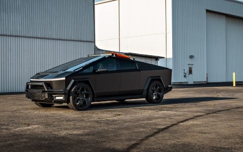 Matte Black PPF INVINCIBLE Tesla Cybertruck on 24-Inch UP Forged CYBRSPOKE in Satin BlackMatte Black PPF INVINCIBLE Tesla Cybertruck on 24-Inch UP Forged CYBRSPOKE in Satin Black