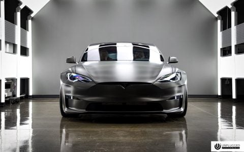 Satin Black Unplugged Performance Model S Plaid S-APEX