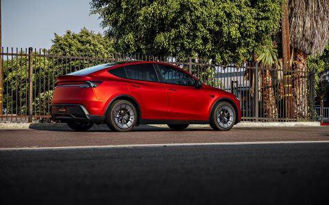 2026 Satin Red Tesla Model Y Juniper on 20 Inch UP Forged UP-RW Road Warrior Wheels 12 2026 Satin Red Tesla Model Y Juniper on 20 Inch UP Forged UP-RW Road Warrior Wheels