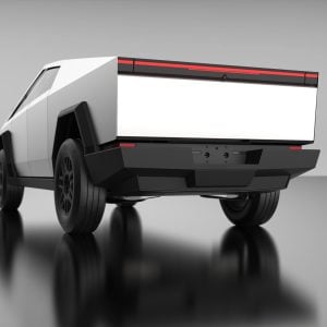 Tesla Cybertruck HD Rear Bumper with Hardcore Trailer Hitch Receiver – UP INVINCIBLE® - Before 1