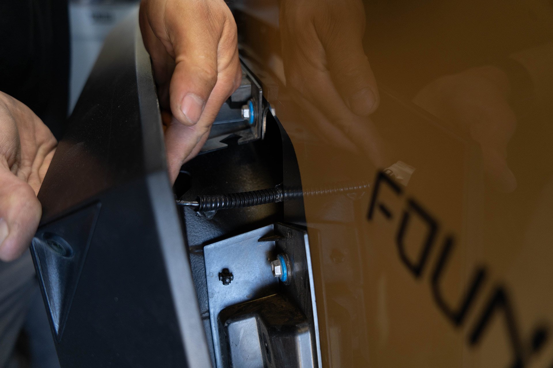 Tesla Cybertruck UP INVINCIBLE HD Rock Sliders - Installation 2