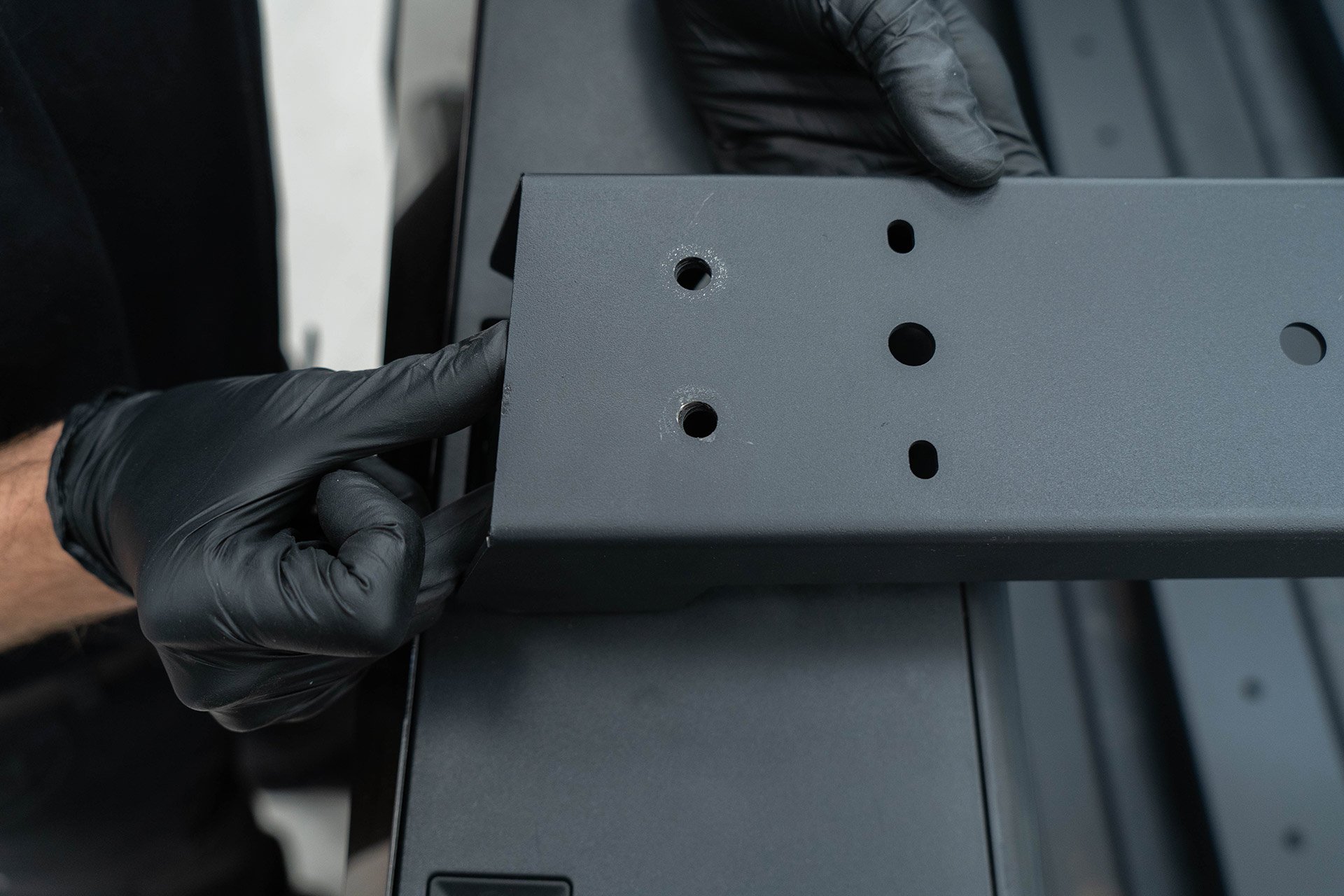 Tesla Cybertruck UP INVINCIBLE HD Roof Rack and MOLLE Panel - Installation 14