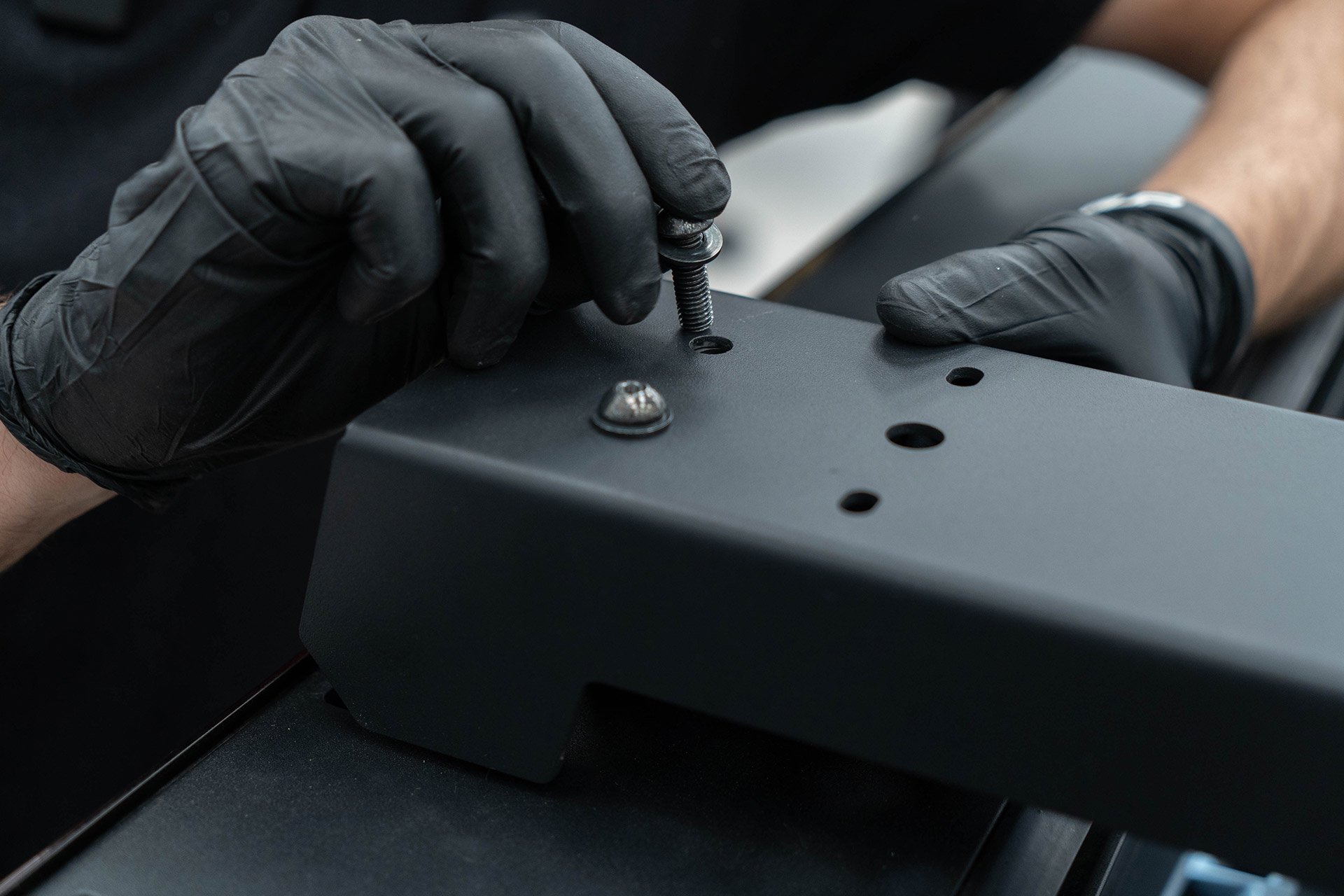 Tesla Cybertruck UP INVINCIBLE HD Roof Rack and MOLLE Panel - Installation 16