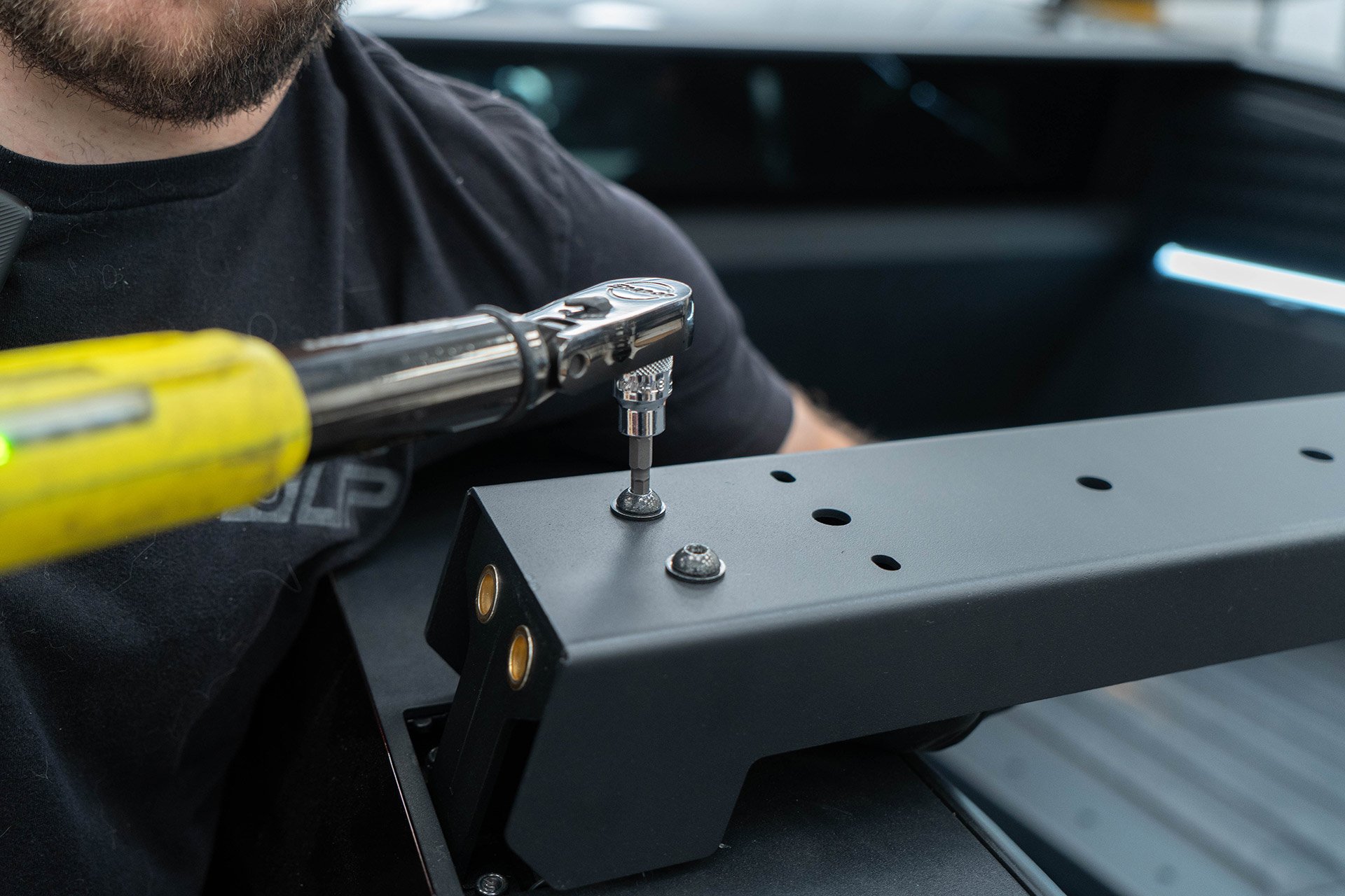 Tesla Cybertruck UP INVINCIBLE HD Roof Rack and MOLLE Panel - Installation 20