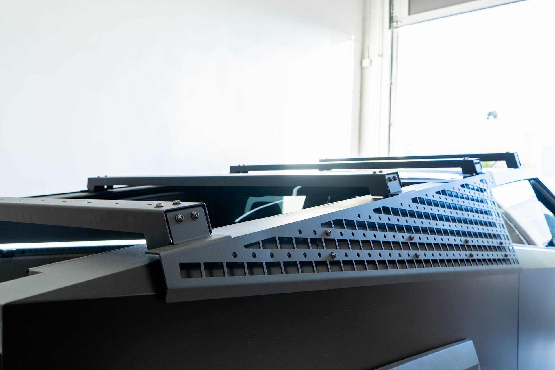 Tesla Cybertruck UP INVINCIBLE HD Roof Rack and MOLLE Panel - Installation 29