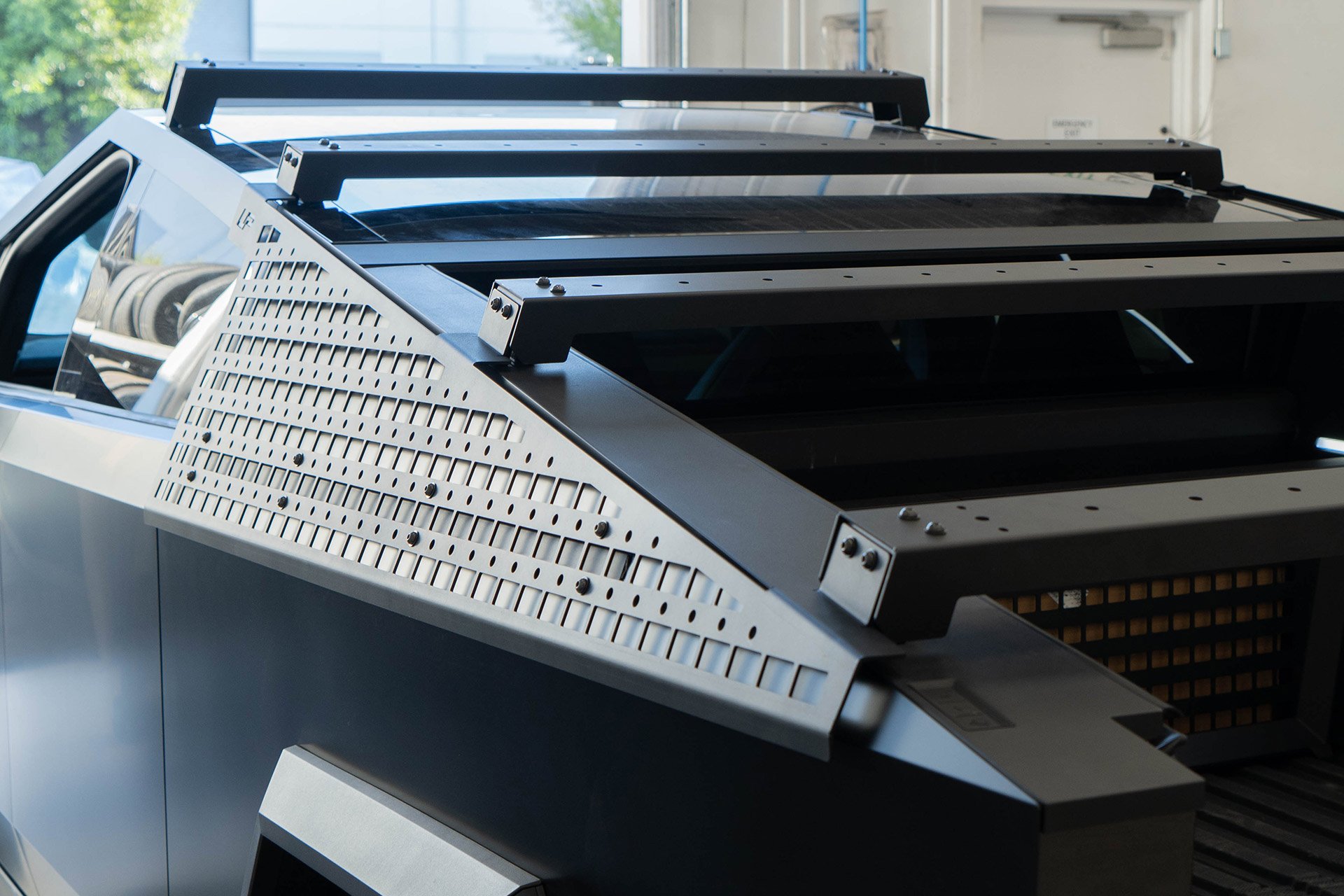 Tesla Cybertruck UP INVINCIBLE HD Roof Rack and MOLLE Panel - Installation 30