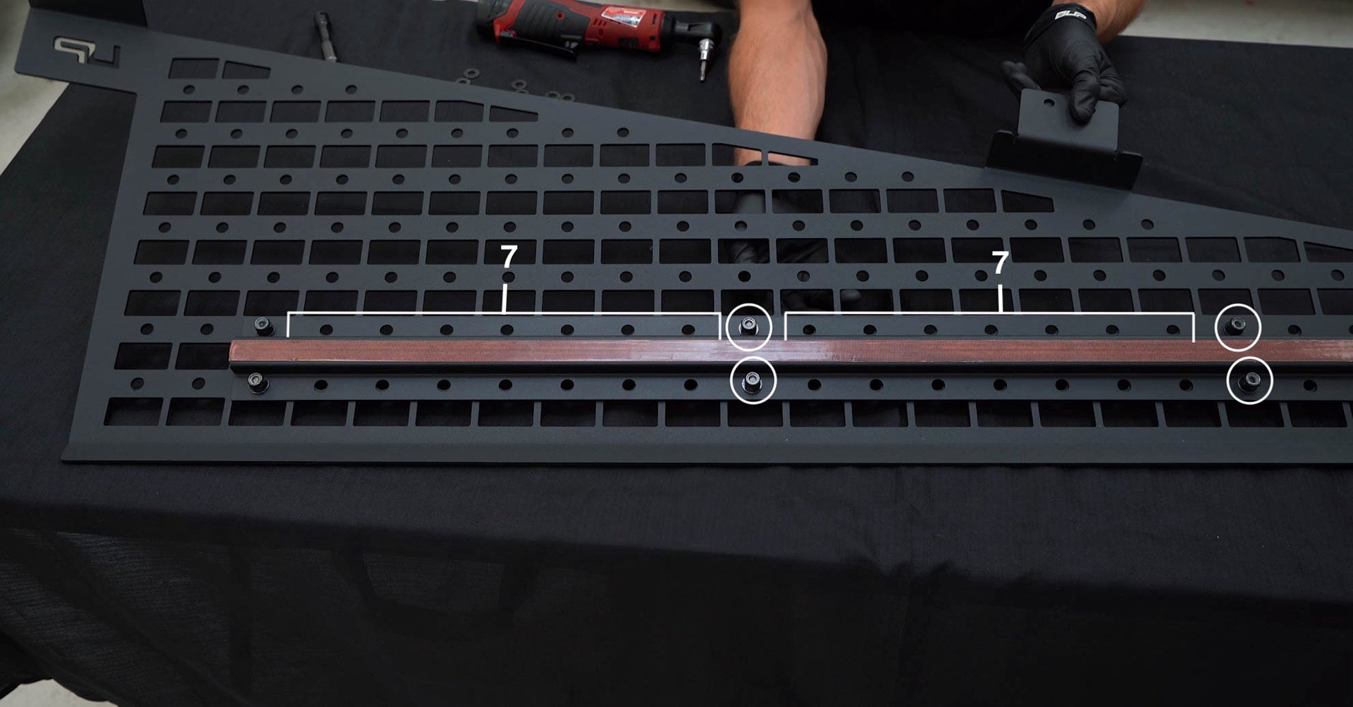 Tesla Cybertruck UP INVINCIBLE HD Roof Rack and MOLLE Panel - Installation 34