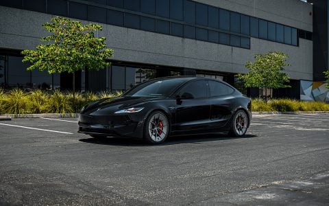 Black 2024 Tesla Model 3 Performance Highland on 20 Inch UP Forged UP-RW Road Warrior Wheels