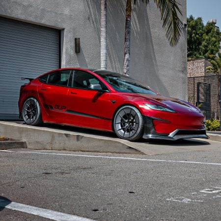 Red Rocket 2024 Tesla Model 3 Performance on 20 Inch UP Forged UP-RW Road Warrior Wheels