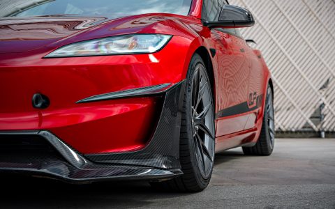 Red Rocket 2024 Tesla Model 3 Performance on 20 Inch UP Forged UP-RW Road Warrior Wheels