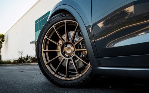 Stealth Grey Tesla Model X Long Range with UP Forged UP-03 Satin Bronze Wheels