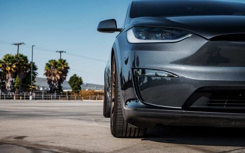 Stealth Grey Tesla Model X Long Range with UP Forged UP-03 Satin Bronze Wheels