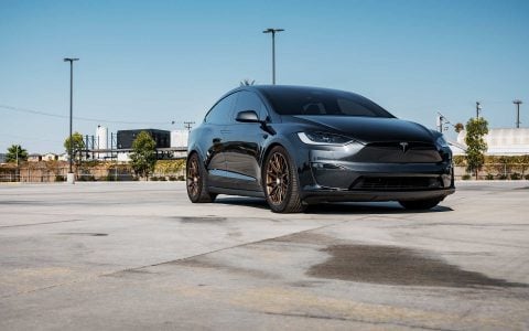 Stealth Grey Tesla Model X Long Range with UP Forged UP-03 Satin Bronze Wheels