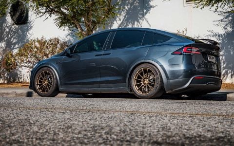 Stealth Grey Tesla Model X Long Range with UP Forged UP-03 Satin Bronze Wheels
