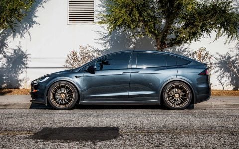 Stealth Grey Tesla Model X Long Range with UP Forged UP-03 Satin Bronze Wheels