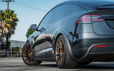 Stealth Grey Tesla Model X Long Range with UP Forged UP-03 Satin Bronze Wheels