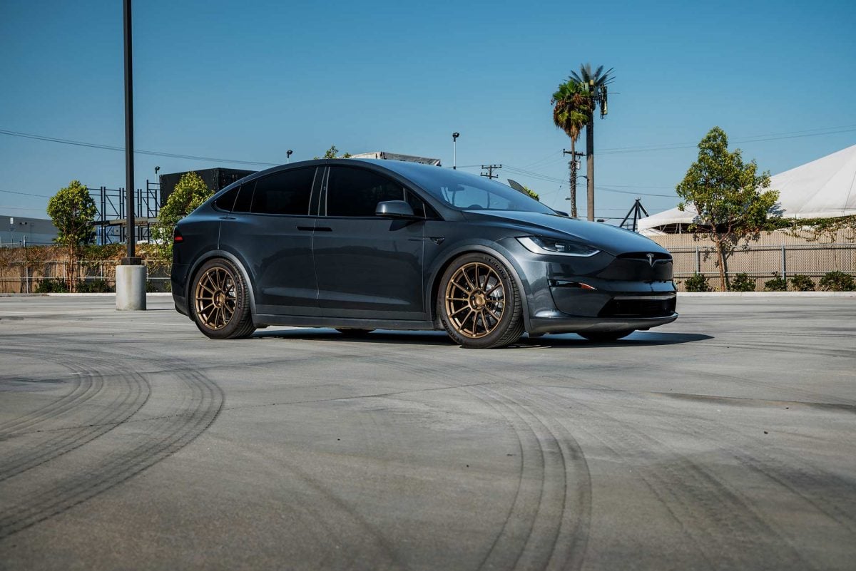 Stealth Grey Tesla Model X Long Range with UP Forged UP-03 Satin Bronze Wheels