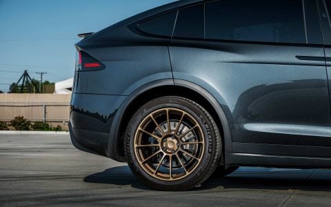 Stealth Grey Tesla Model X Long Range with UP Forged UP-03 Satin Bronze Wheels