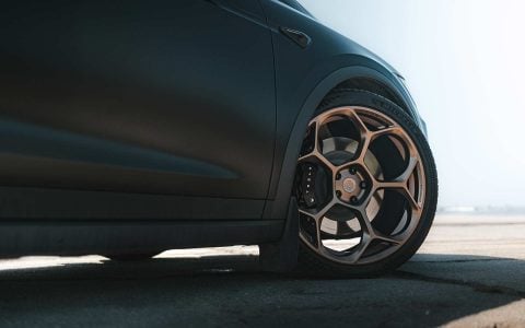 Satin Black Tesla Model X Long Range with UP Forged UP-05 Wheels in Satin Bronze 7 Satin Black Tesla Model X Long Range with UP Forged UP-05 Wheels in Satin Bronze