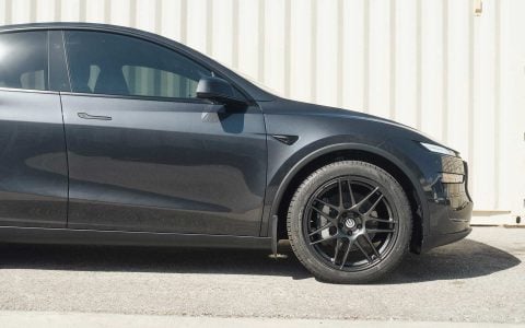 Stealth Grey Tesla Model Y Long Range with UP x BBS Flugplatz Wheels in Asteroid Graphite