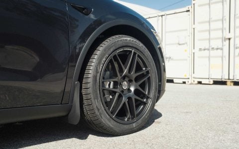 Stealth Grey Tesla Model Y Long Range with UP x BBS Flugplatz Wheels in Asteroid Graphite