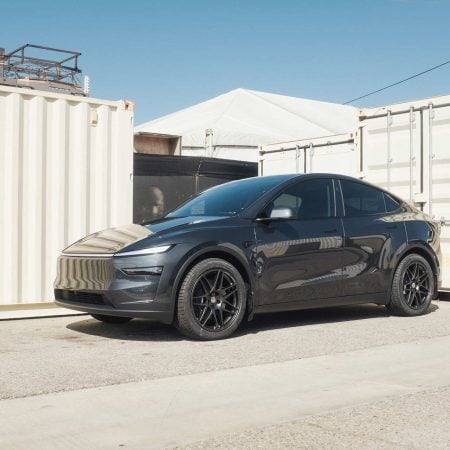 Stealth Grey Tesla Model Y Long Range with UP x BBS Flugplatz Wheels in Asteroid Graphite