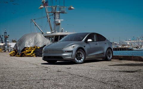 Tesla Model Y Juniper with UP Forged 20 inch Road Warrior Wheel by Unplugged Performance 2