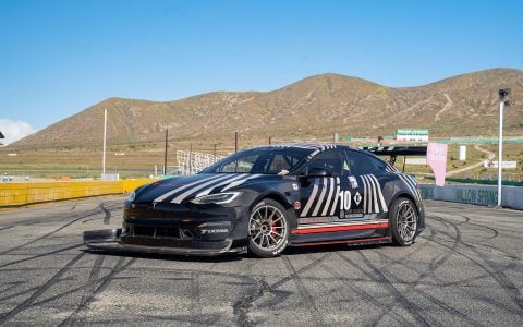 Unplugged Performance "Dark Helmet" Tesla Model S-APEX Plaid Lap Record at Big Willow