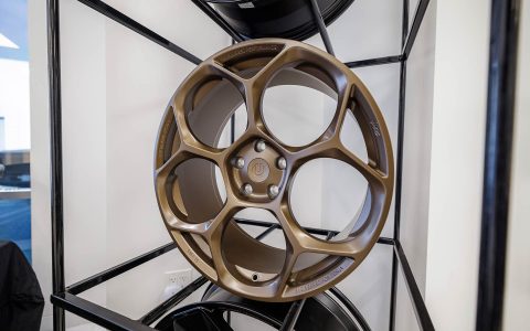 Unplugged Performance wheels display showcase for guests to view and learn more about.