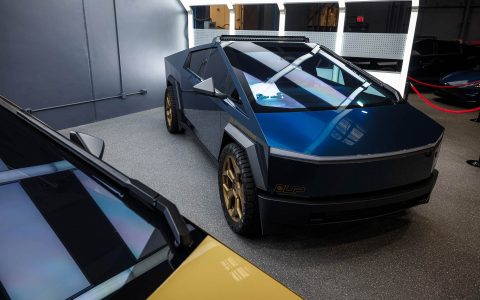 DennisCW's Agua Blue Wrapped Tesla Cybertruck welcome guests at the First-Ever Open House at UP Headquarters.