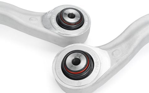 Tesla Model 3 Front Lower Lateral Fore & Compliance Aft Arms with Spherical Bushings 5 Unplugged Performance Tesla Model 3 Front Lower Control Arms Fore Aft Spherical Bushing 4